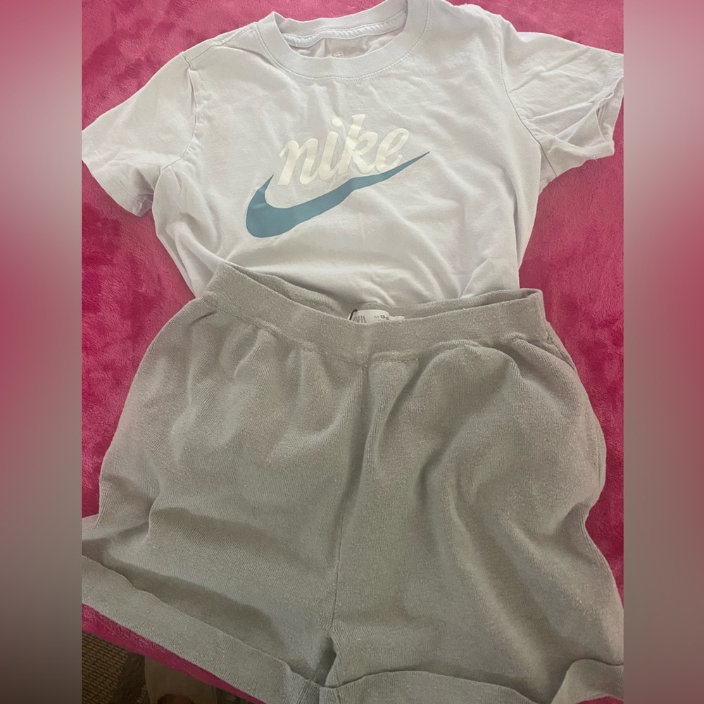 Zara shorts & Nike top fits size medium